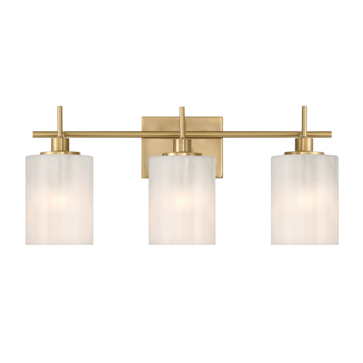 Meridian M80084NB Three Light Bathroom Vanity in Natural Brass