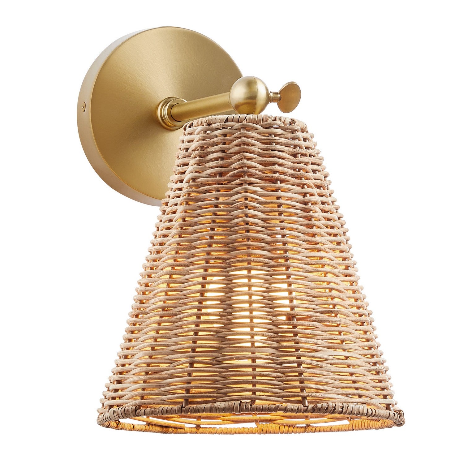 Meridian M90118NB One Light Wall Sconce in Natural Brass