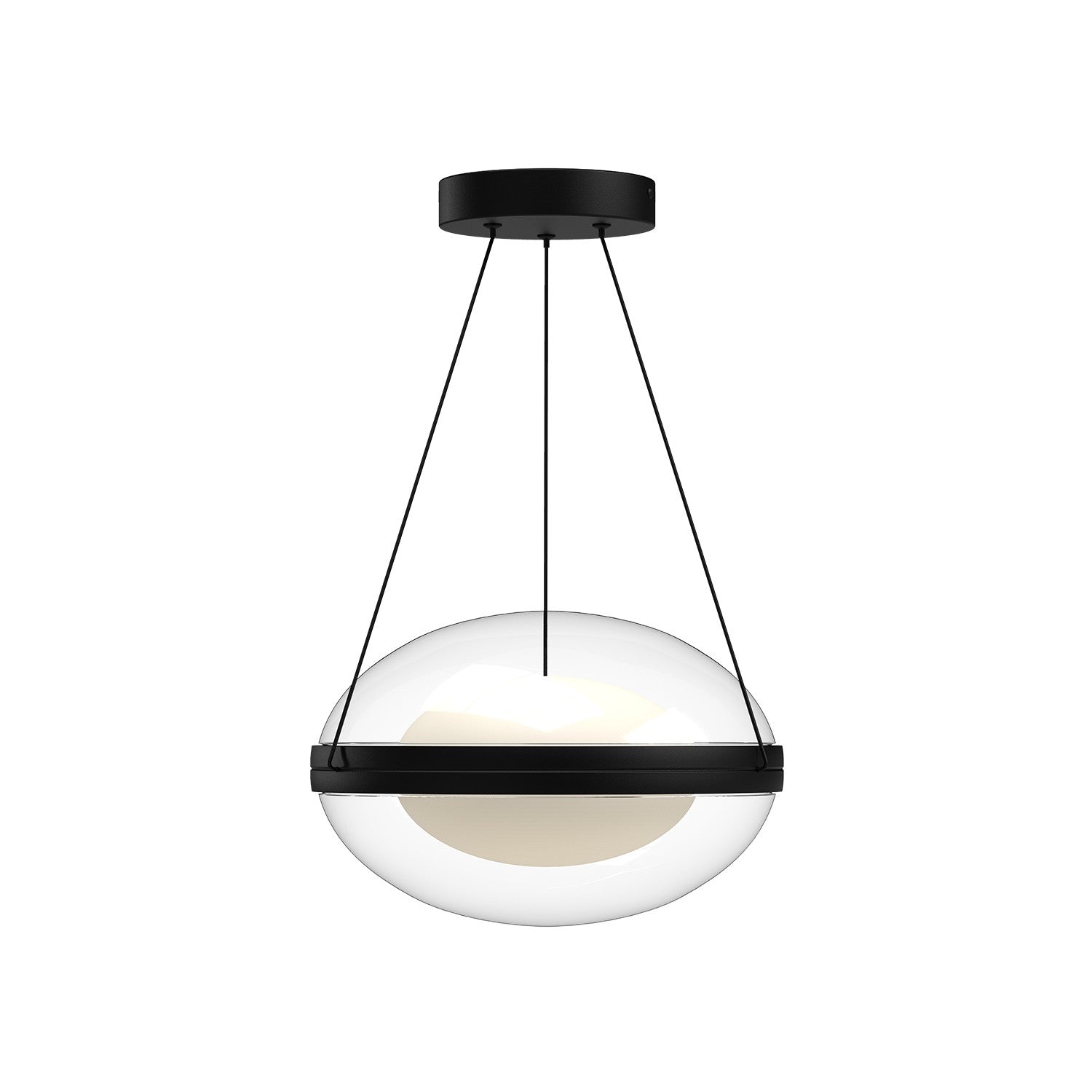 Kuzco Canada - PD76312-BK/OP-UNV - LED Pendant - Virgo - Black/Opal Glass