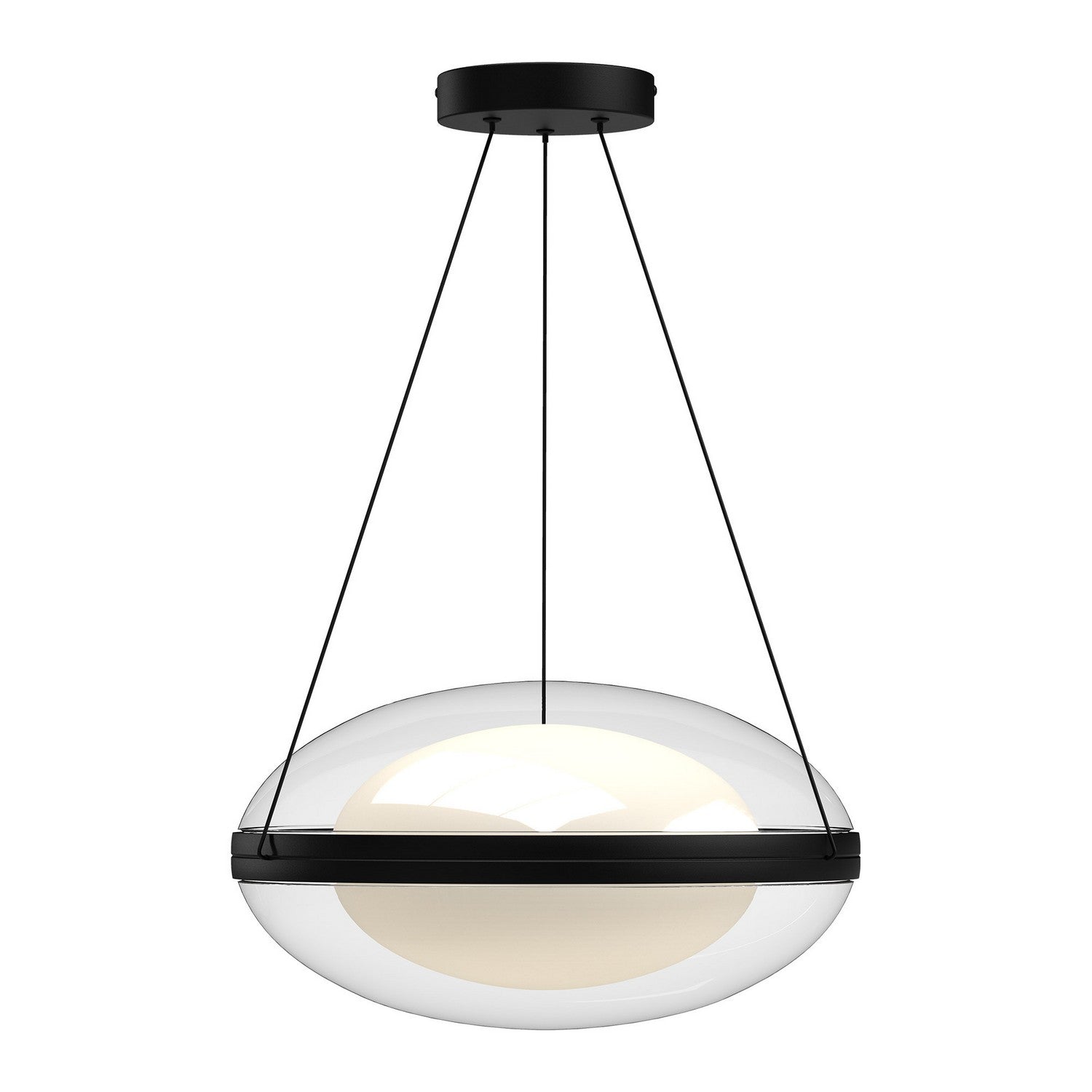 Kuzco Canada - PD76316-BK/OP-UNV - LED Pendant - Virgo - Black/Opal Glass