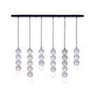 Kalco - 522066MB - Six Light Island Pendant - Pearls - Matte Black