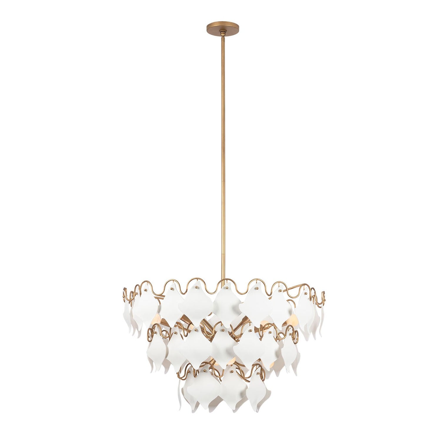 Kalco - 525155MG - Ten Light Pendant - MANTA - Modern Gold