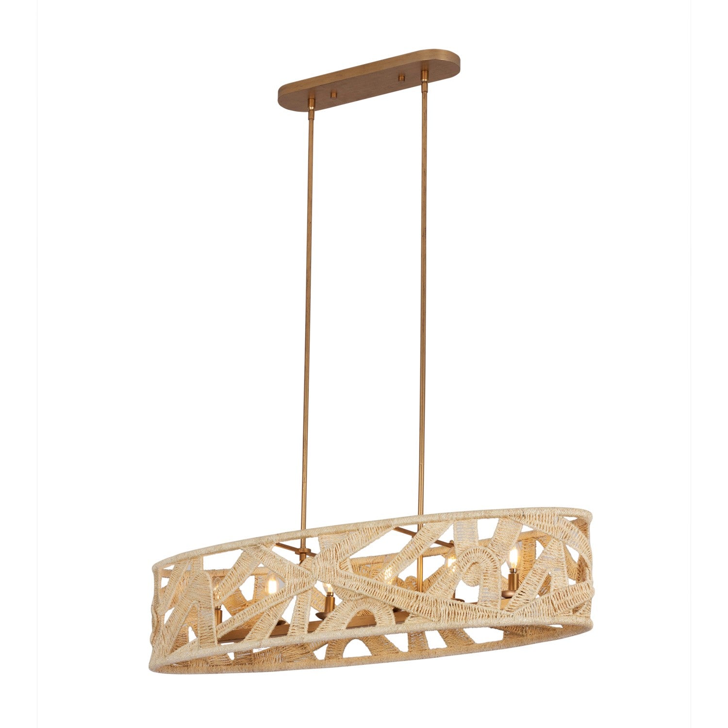 Kalco - 525761MGW - Six Light Island Pendant - SOGA - Modern Gold And White