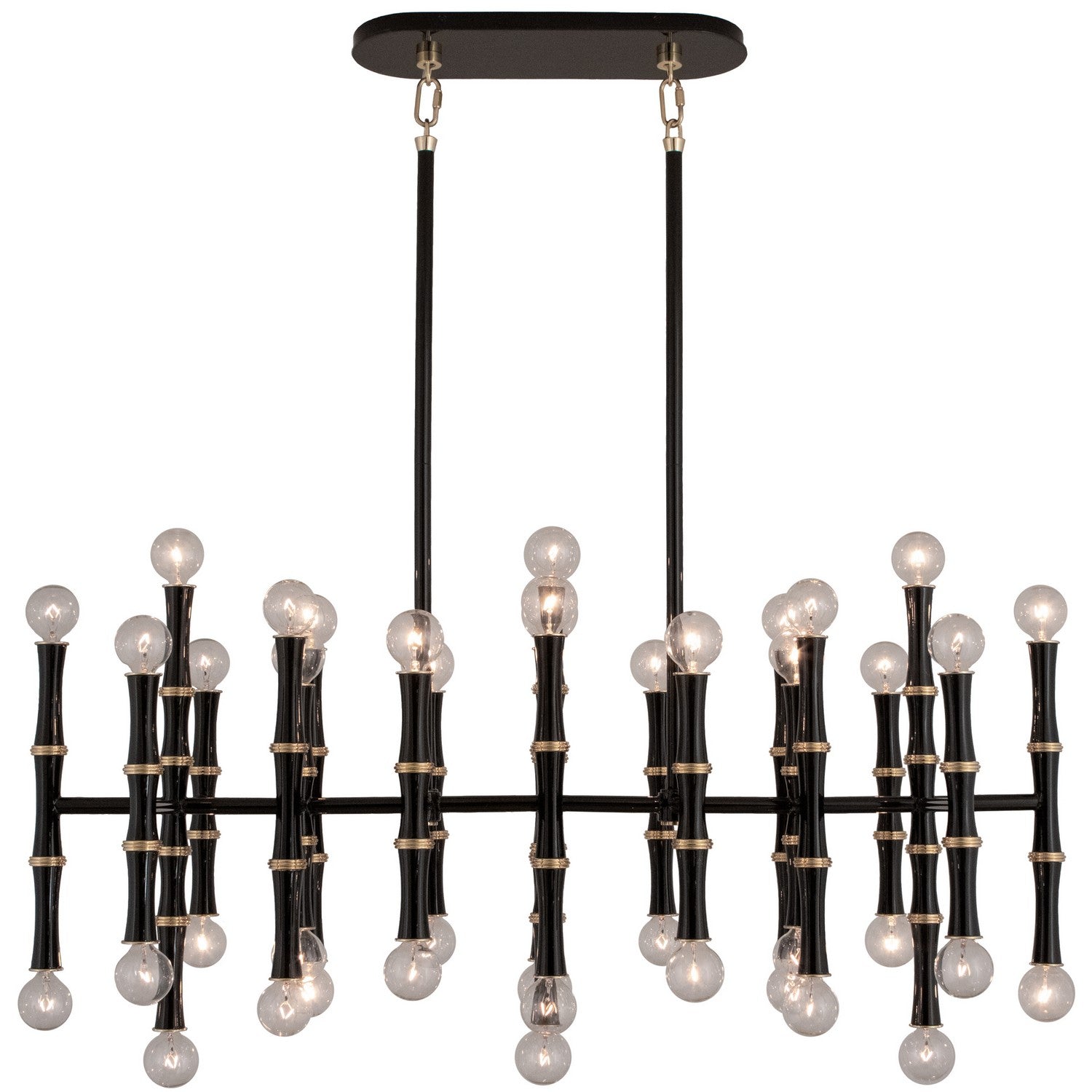 Robert Abbey - OS77 - 42 Light Pendant - Kane - Obsidian w/Modern Brass