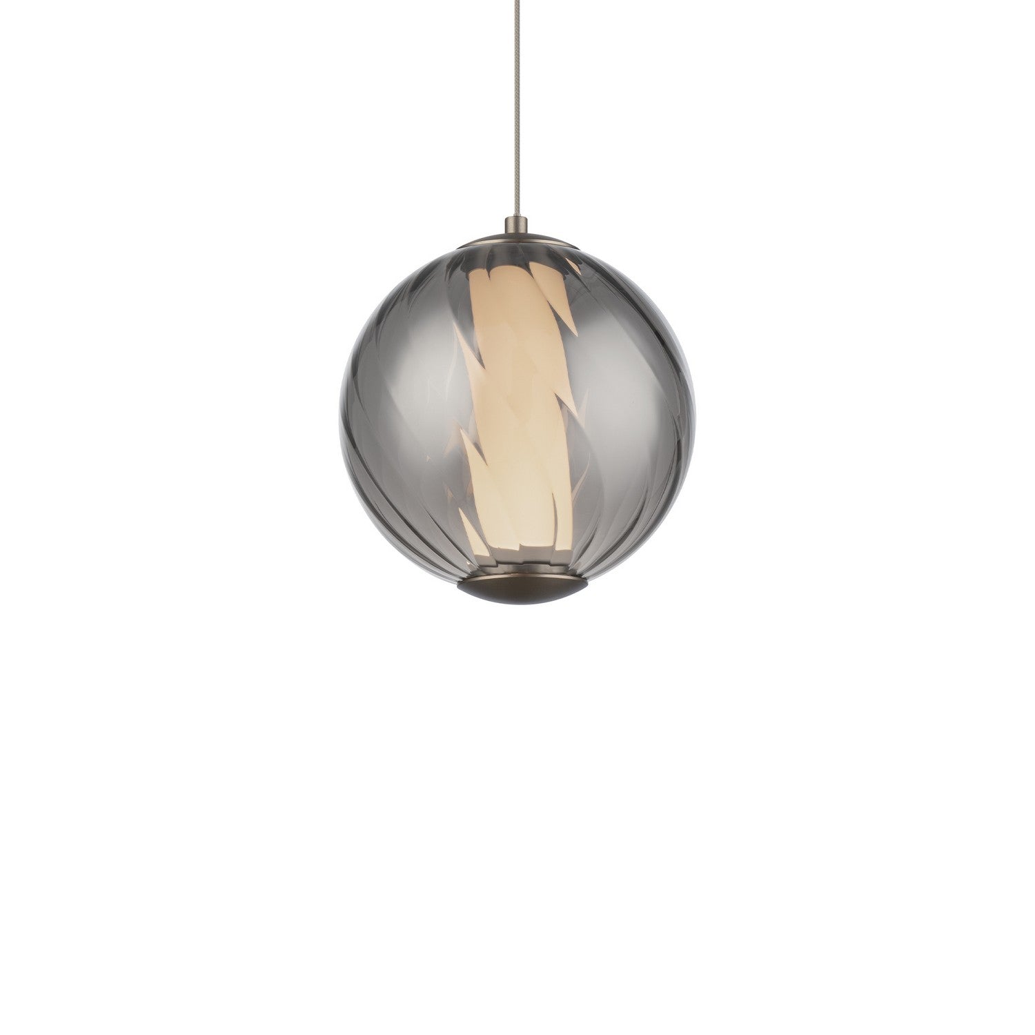 Modern Forms Canada - PD-32507-27-SM/BO - LED Mini Pendant - Swirly - Smoke Glass/Brushed Nickel