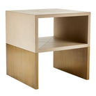 Arteriors - FEI07 - End Table - Talcon - Dove Leather/Antique Brass Clad