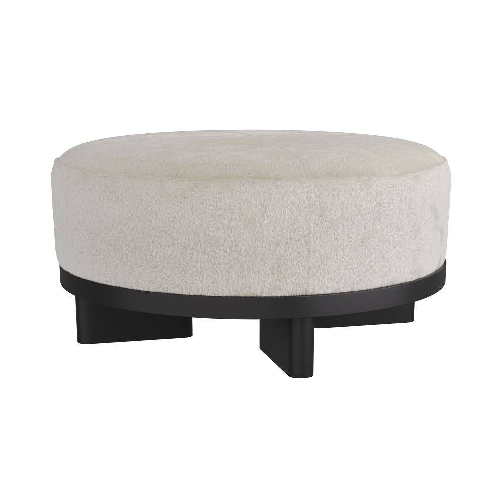 Arteriors - FOI10 - Ottoman - Aurora - White Hair on Hide