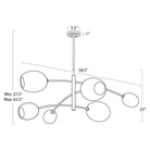 Regina Andrew 16-1512NB-ALB Artemis Chandelier Line Drawing