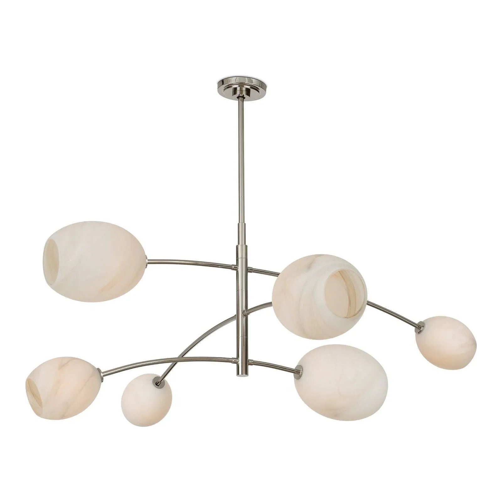 Regina Andrew 16-1512PN-ALB Artemis Chandelier in Polished Nickel Alabaster Glass