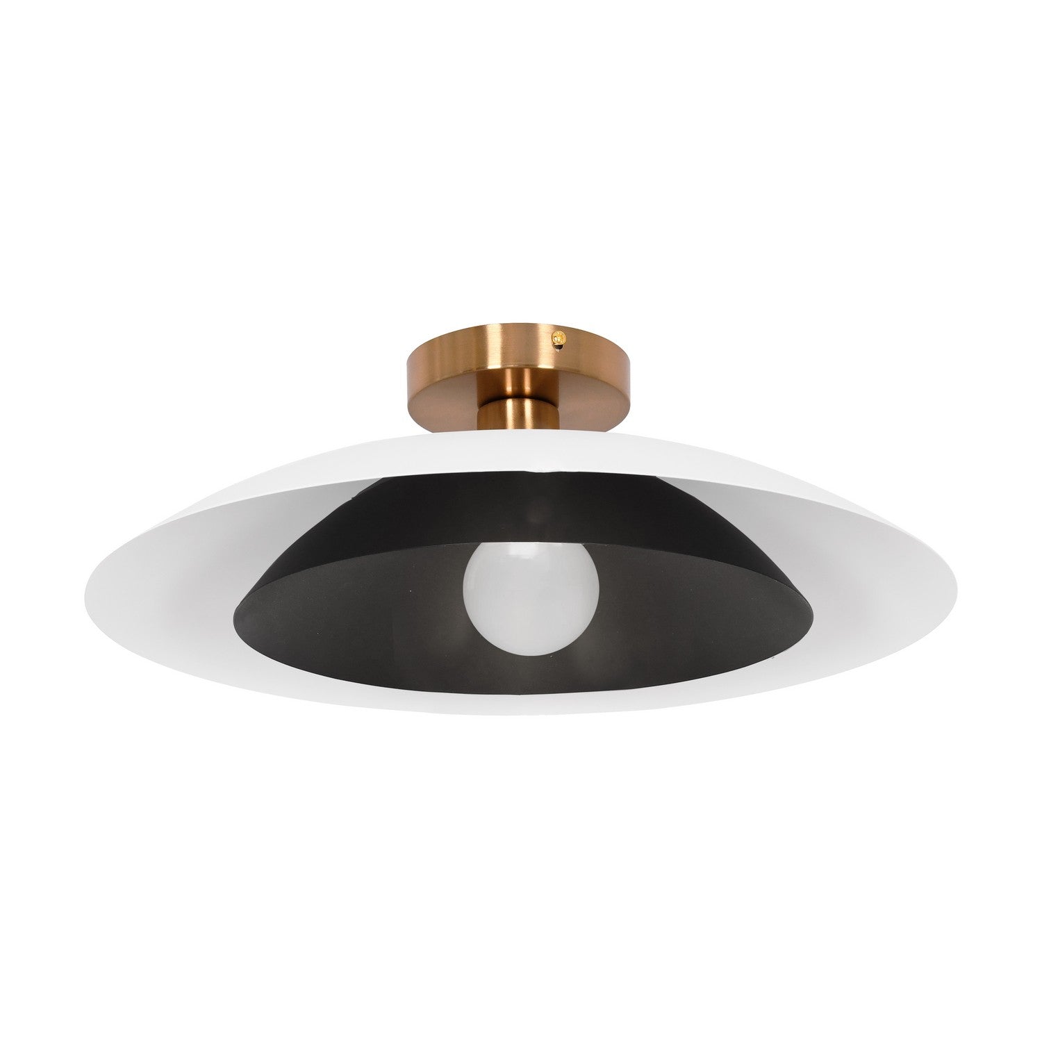 Dainolite Canada - PIM-171SF-MW-MB - One Light Semi-Flush Mount - Pima - Matte White & Matte Black