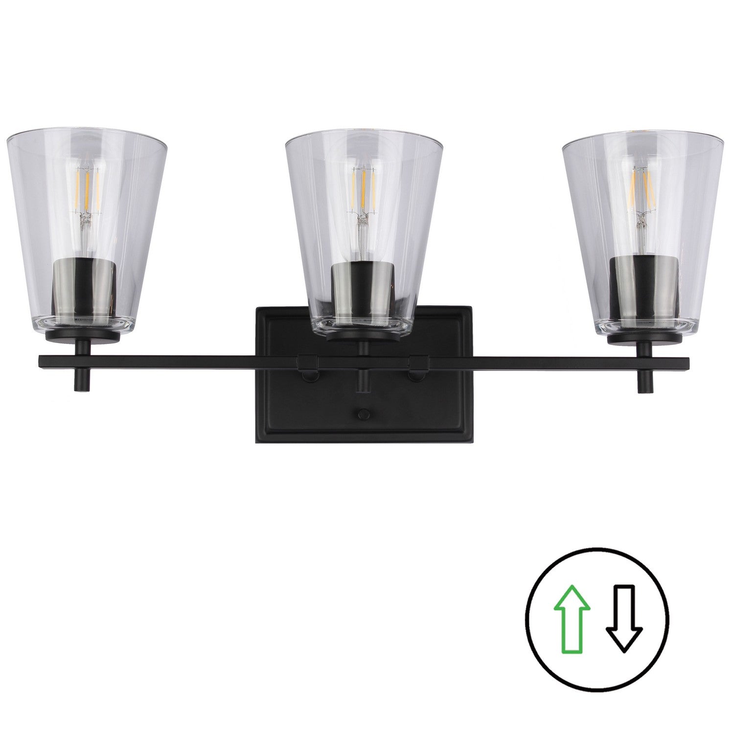 Dainolite Canada - WND-233W-MB - Three Light Vanity - Wenda - Clear