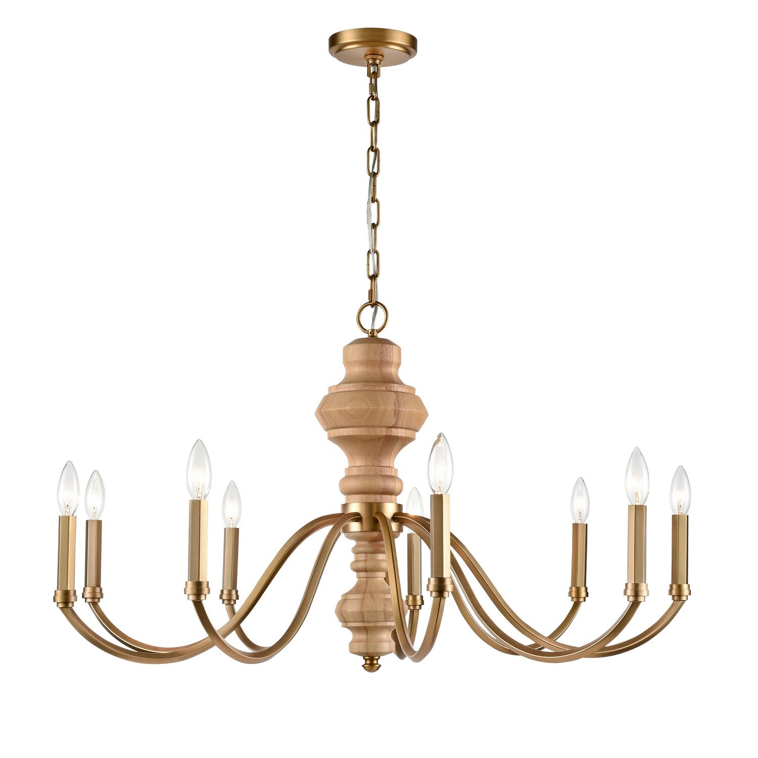 Arabela Lighting - 85142-9 - Nine Light Chandelier - French Country - Natural Brass