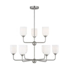 Generation Lighting Canada - GLC1109EN3/BS - Nine Light Chandelier - Emile - Brushed Steel