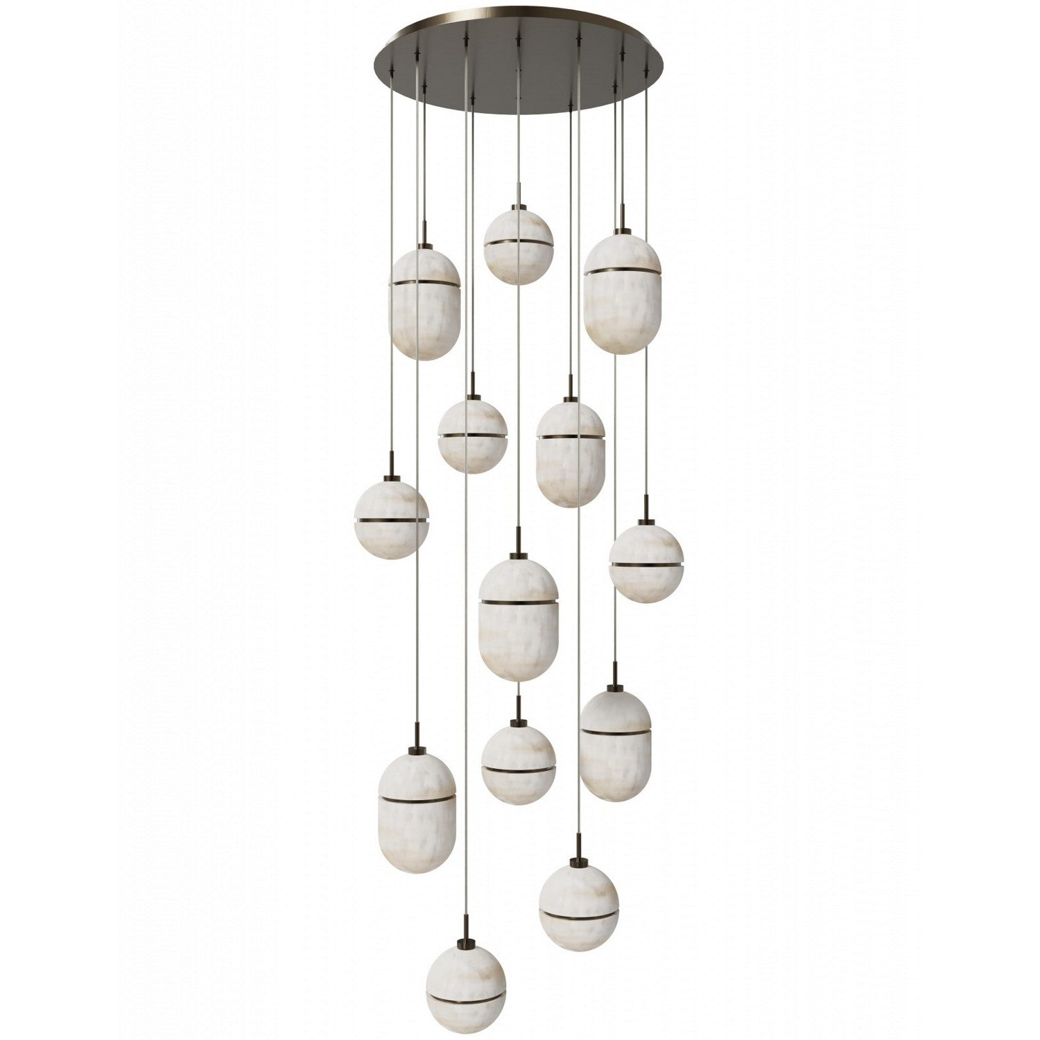 Avenue Lighting - HF2913-AB - 13 Light Pendant - Sedona - Alabaster / Aged Brass