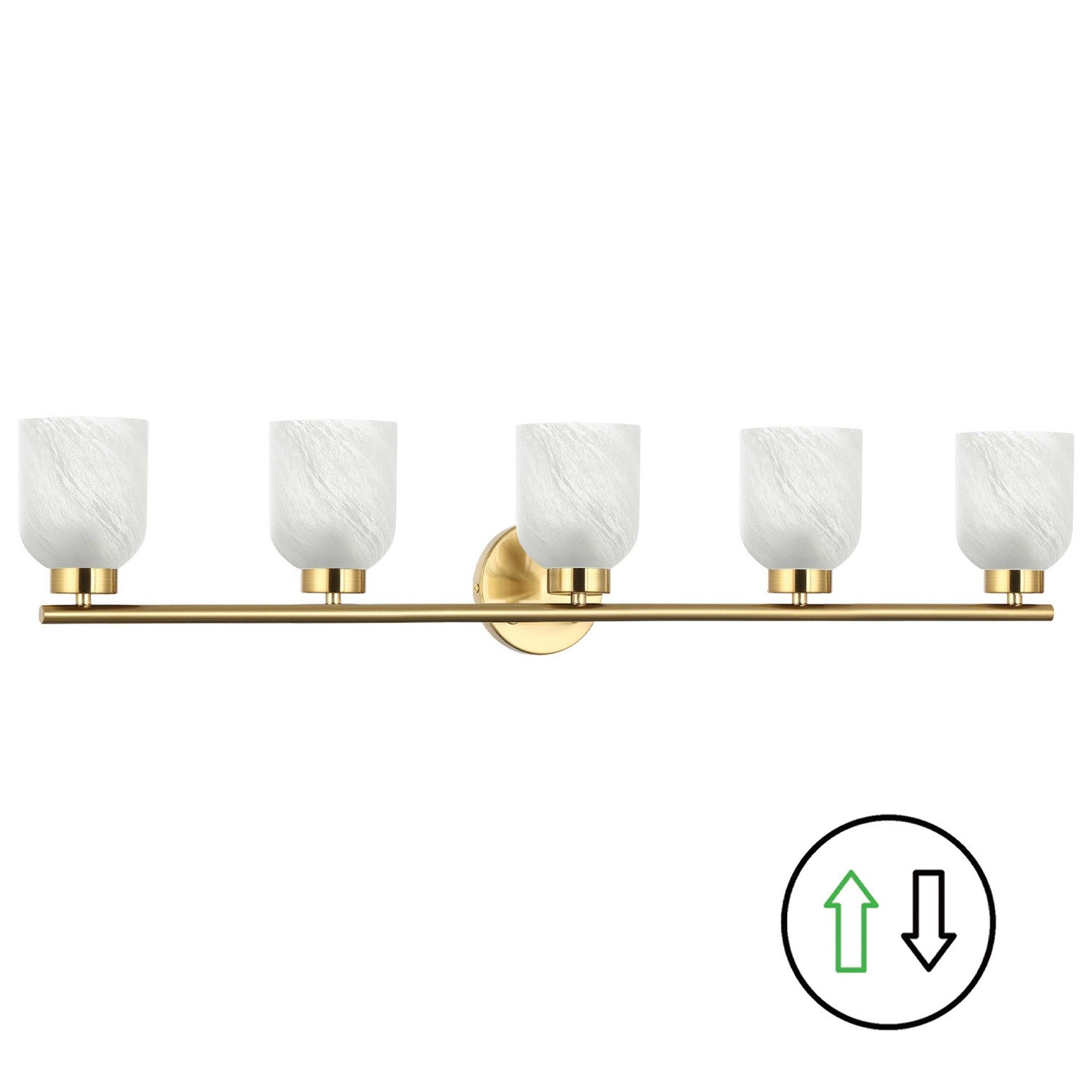 Dainolite Canada - VND-375W-AGB-ALB - Five Light Vanity - Vonda - Aged Brass