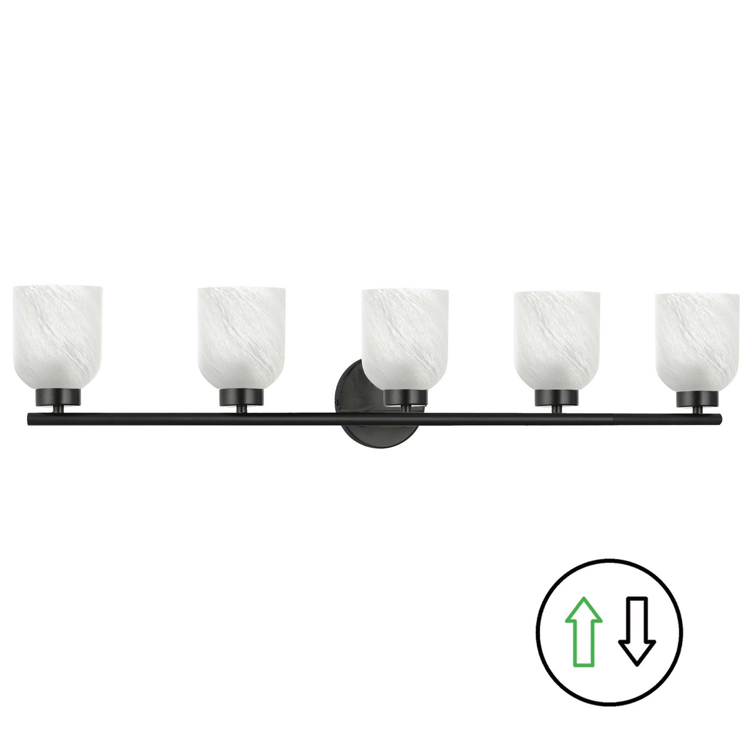 Dainolite Canada - VND-375W-MB-ALB - Five Light Vanity - Vonda - Matte Black
