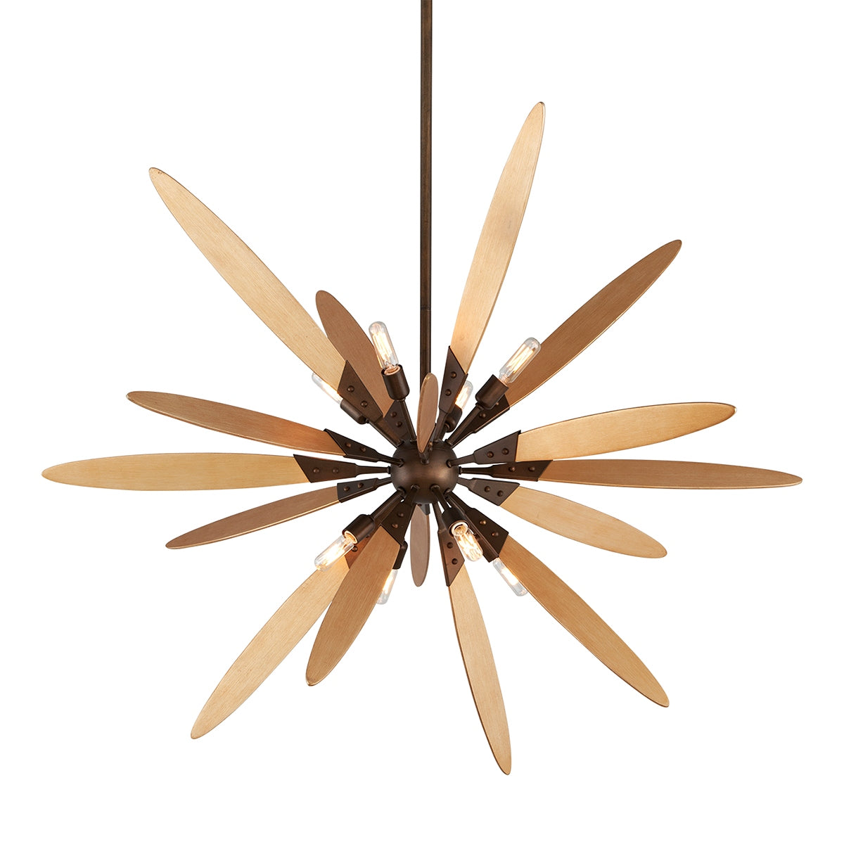 Troy Lighting Canada - F5276-DF/ST - Eight Light Chandelier - Dragonfly - Dragofly Bronze / Satin Leaf