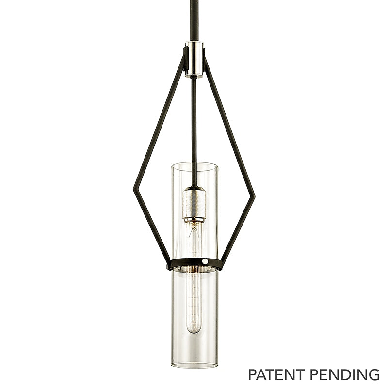 Troy Lighting Canada - F6324-TBK/PN - One Light Pendant - Raef - Textured Black & Polish Nickel