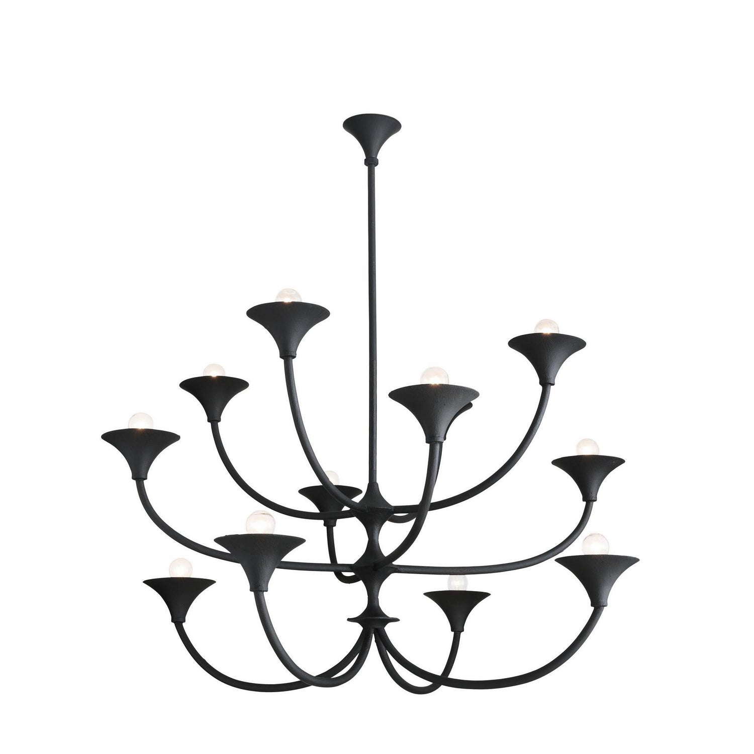 Arteriors - DLI09 - 12 Light Chandelier - Larkin - Black Gesso