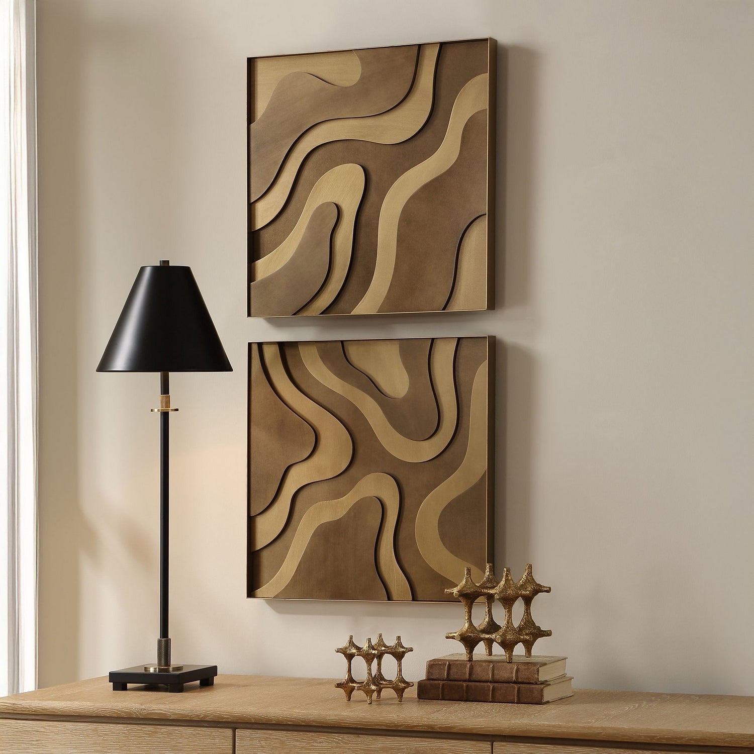 Uttermost - 03502 - Wall Decor Set/2 - Golden Terrain - Antique Gold And Bronze