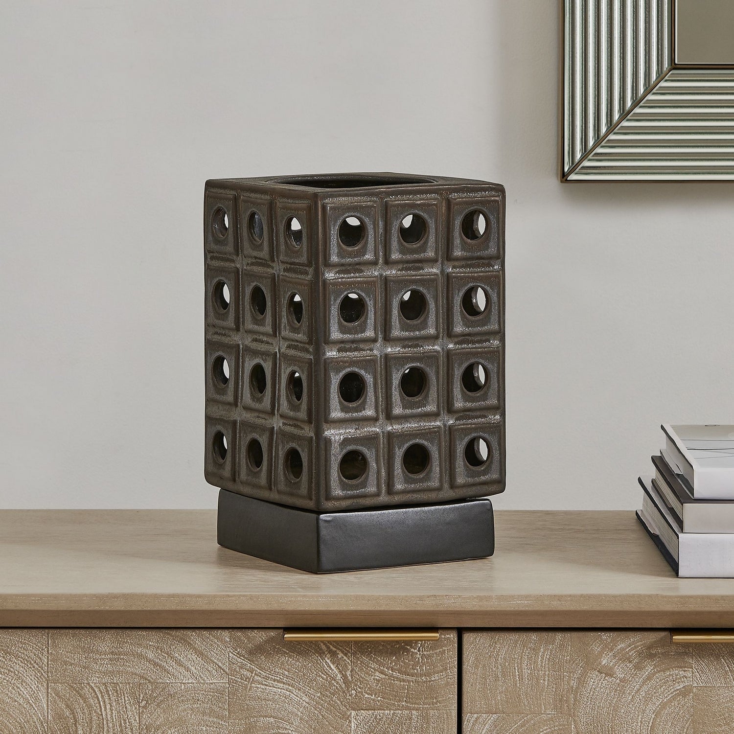 Uttermost - 18322 - Candleholder - Lattice - Distressed Brown