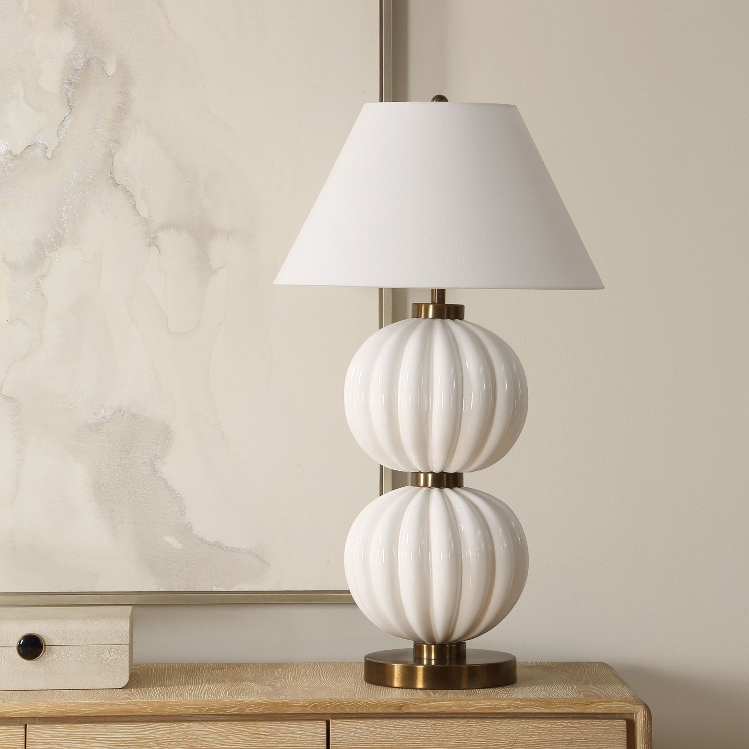 Uttermost - 30663 - One Light Table Lamp - Irena - Antique Brass