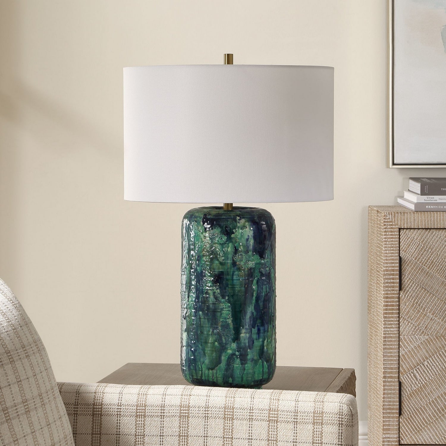 Uttermost - 30679 - One Light Table Lamp - Out Of The Blue - Antique Brass