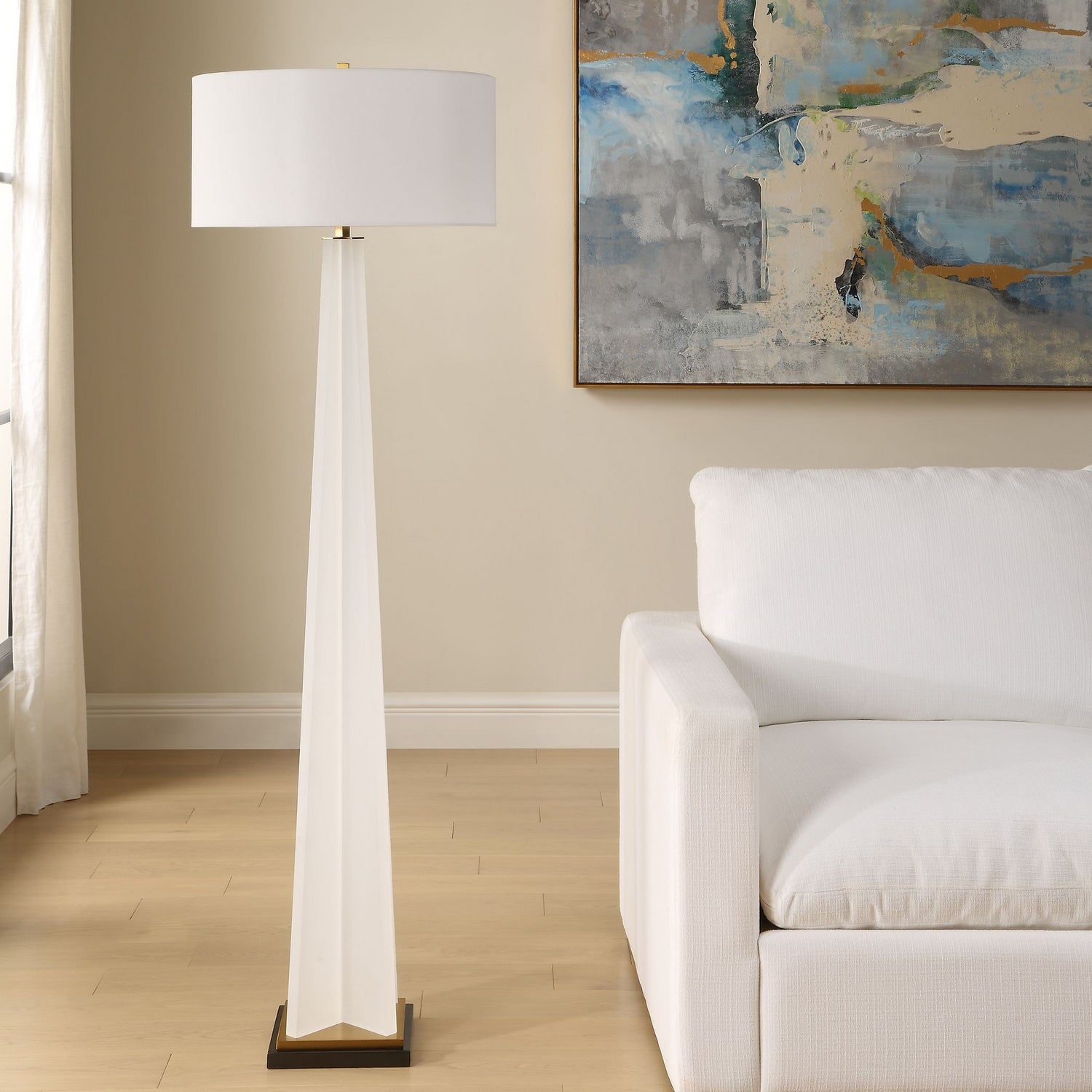 Uttermost - 30684 - One Light Floor Lamp - Rosin - Antique Brass