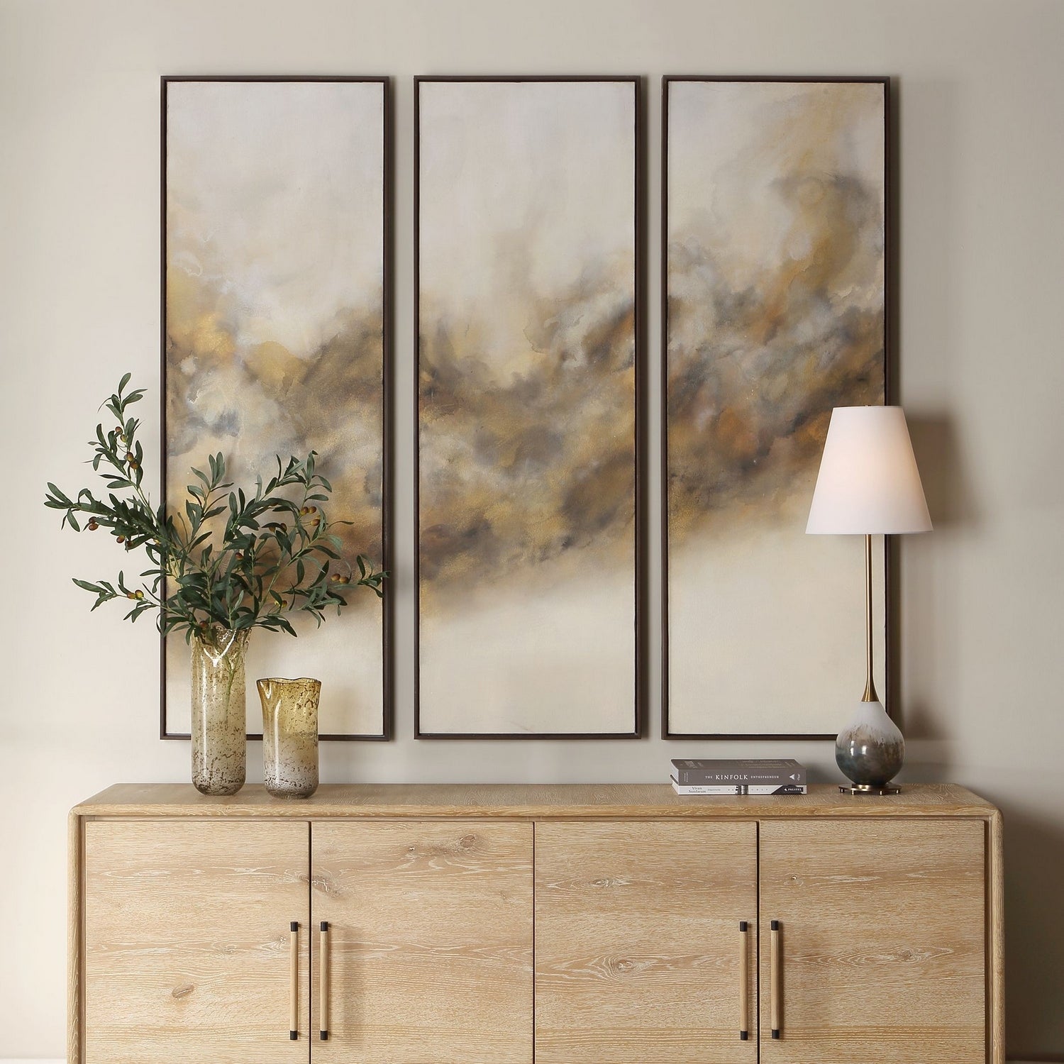 Uttermost - 32489 - Abstract Art - Smoke Break - Dark, Rich Walnut