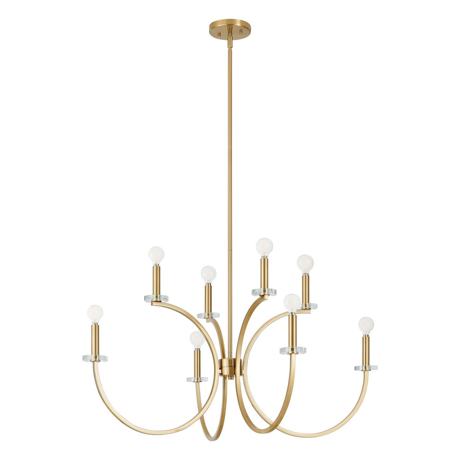 Thesis Lighting 206933A Florian Chandelier in Brushed Gold, Clear