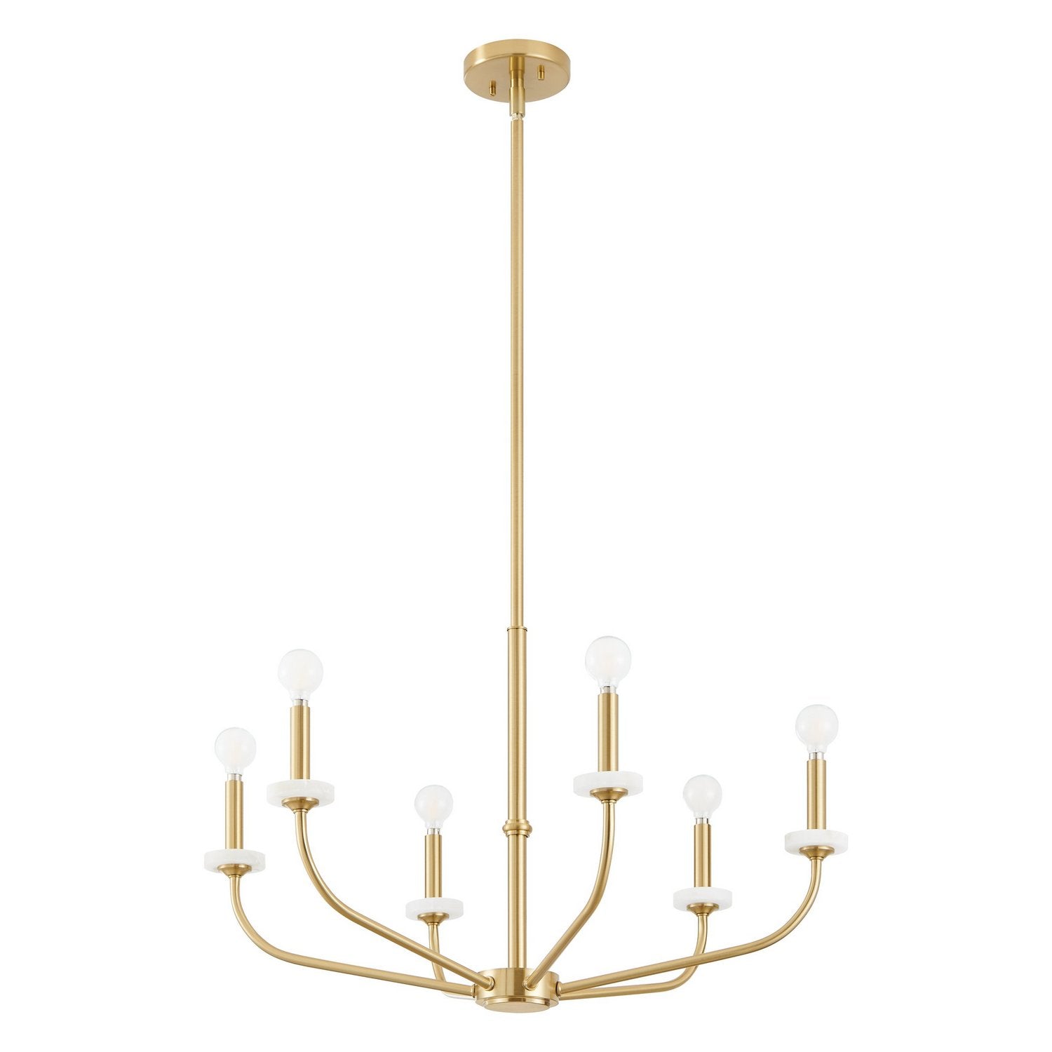 Thesis Lighting 206958A Leah Chandelier in Brushed Gold, White