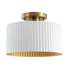 Thesis Lighting 206963A Leilani Semi-Flush Mount in Brushed Gold, Matte White