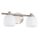 Thesis Lighting 207008A Valentina Vanity in Brushed Nickel, Etched Opal