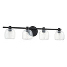 Thesis Lighting 207016A Valentina Vanity in Matte Black, Clear