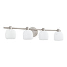 Thesis Lighting 207022A Valentina Vanity in Brushed Nickel, Etched Opal