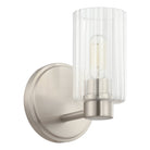 Thesis Lighting 207027A Bedminster Wall Sconce in Brushed Nickel, Clear Ribbed