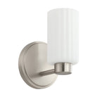 Thesis Lighting 207028A Bedminster Wall Sconce in Brushed Nickel, Opal Ribbed