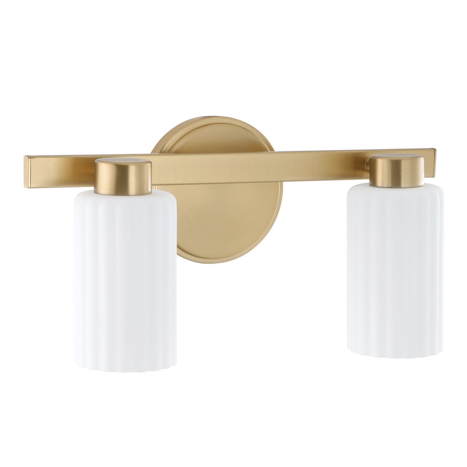 Thesis Lighting 207033A Bedminster Vanity in Champagne Gold, Opal Ribbed