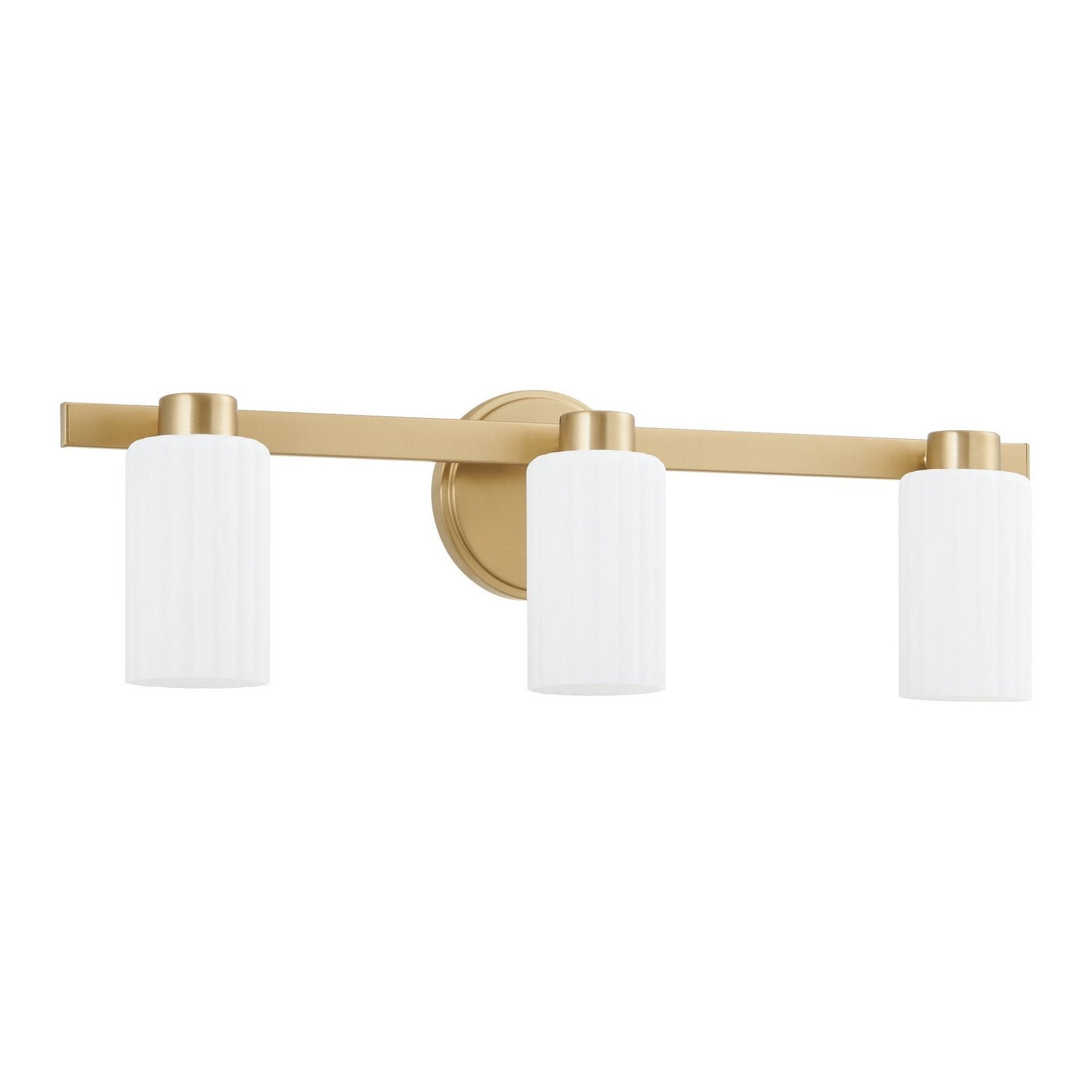 Thesis Lighting 207038A Bedminster Vanity in Champagne Gold, Opal Ribbed