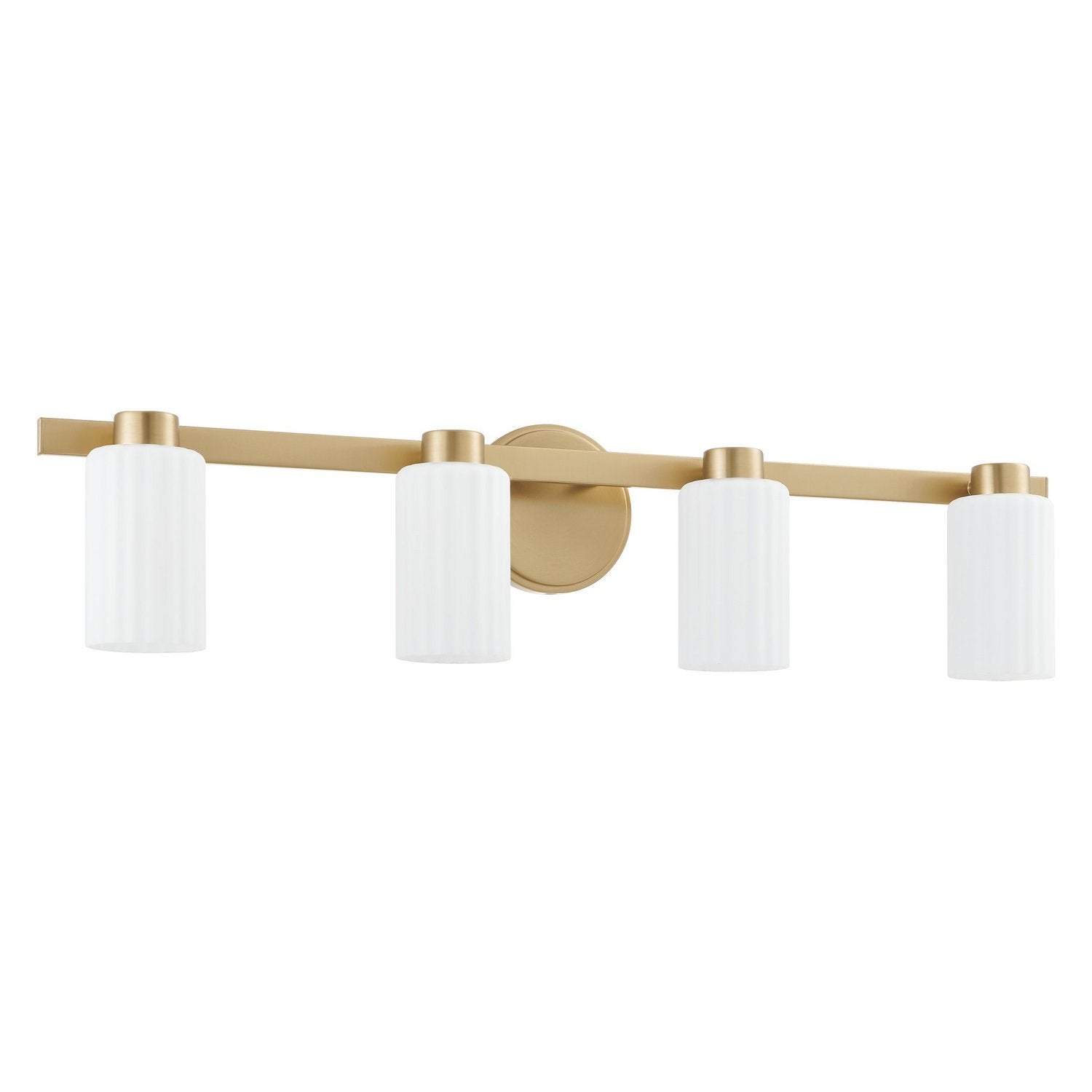 Thesis Lighting 207046A Bedminster Vanity in Champagne Gold, Opal Ribbed