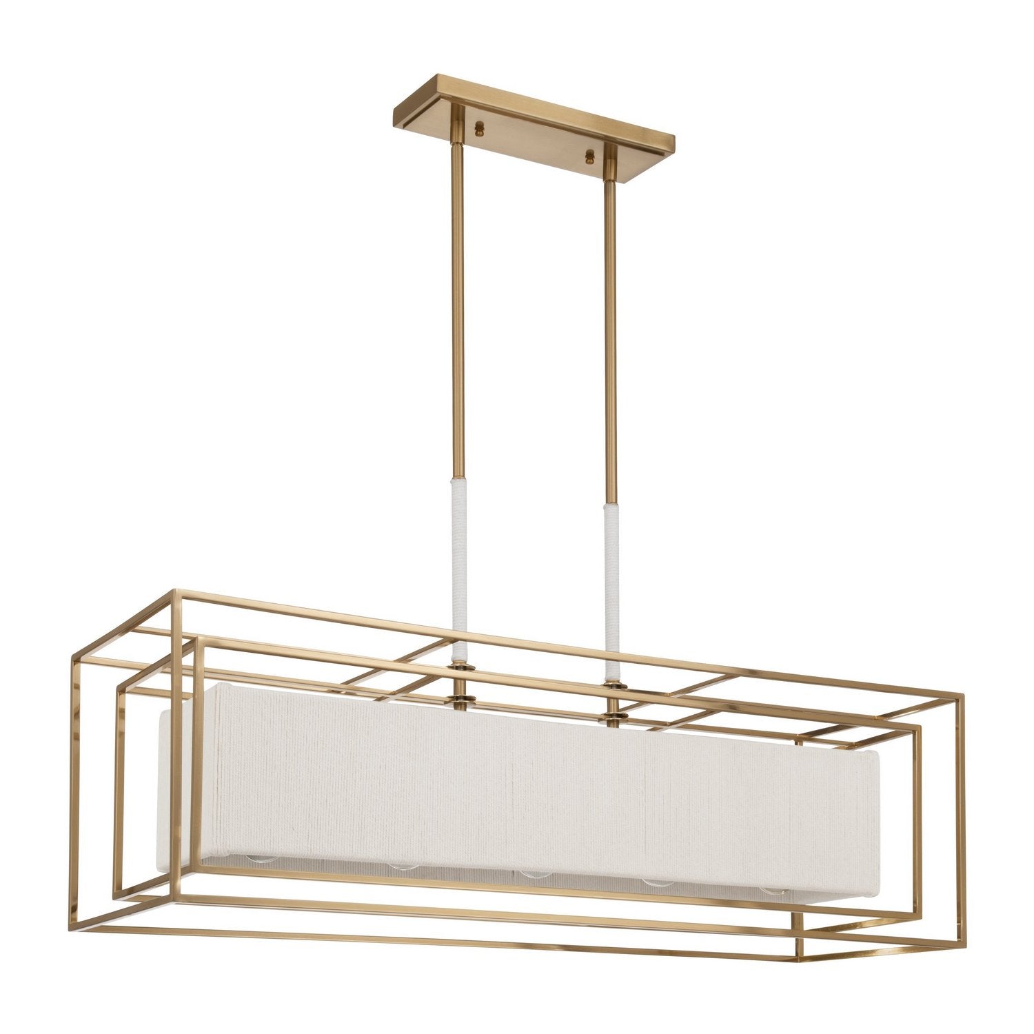 Thesis Lighting 207271A Abbey Linear Chandelier in Brass