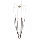 Thesis Lighting 207276A Ayers LED Chandelier in Champagne Bronze w/Black/Brown Leather