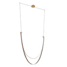 Thesis Lighting 207278A Ayers LED Linear Chandelier in Champagne Bronze w/Black/Brown Leather