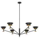 Thesis Lighting 207315A Tremolo LED Chandelier in Textured Black, Champagne Gold