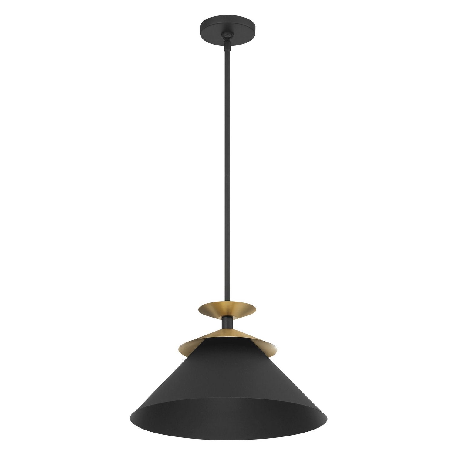 Thesis Lighting 207318A Tremolo Pendant in Textured Black, Champagne Gold