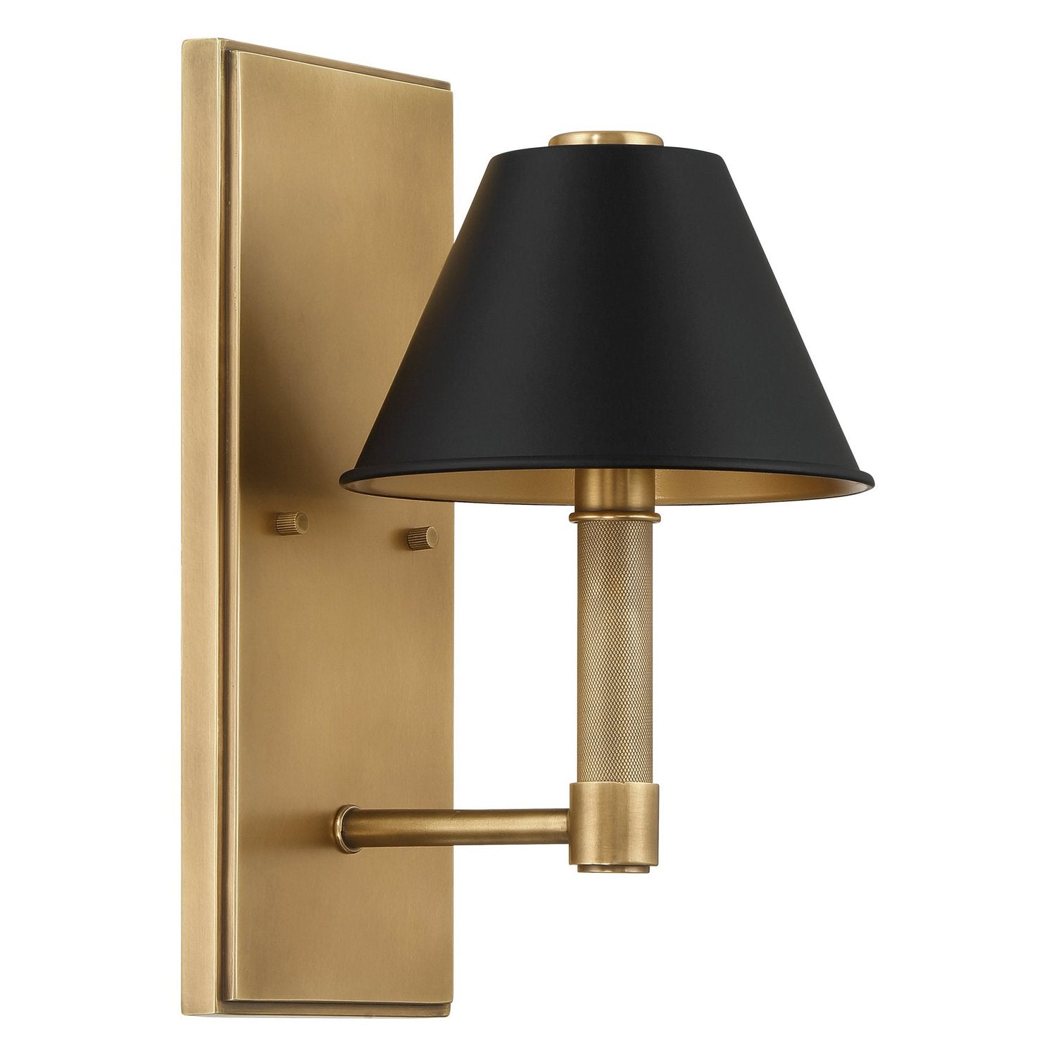 Thesis Lighting 207334A Mcgill Wall Sconce in Natural Brass, Matte Black