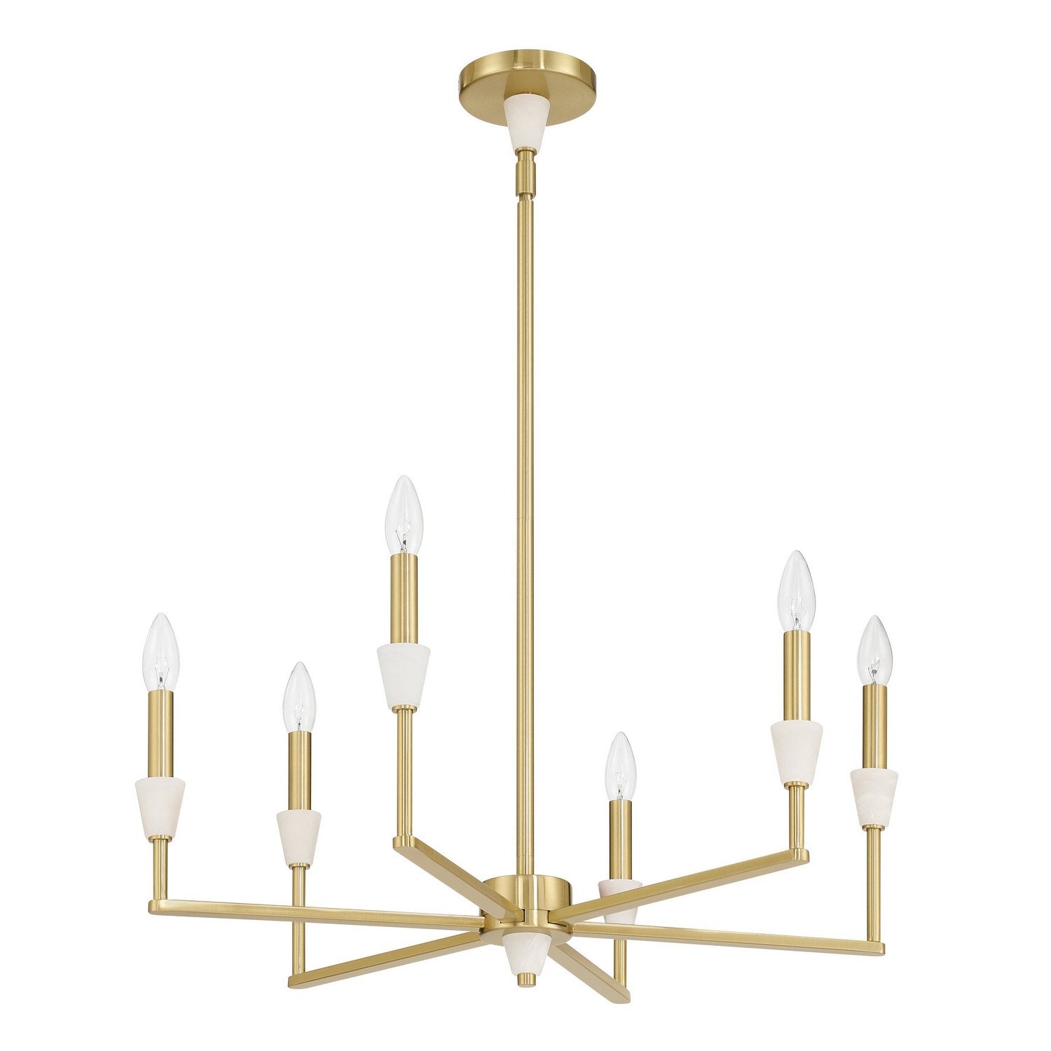 Thesis Lighting 207357A Montclair Chandelier in Brushed Gold, White