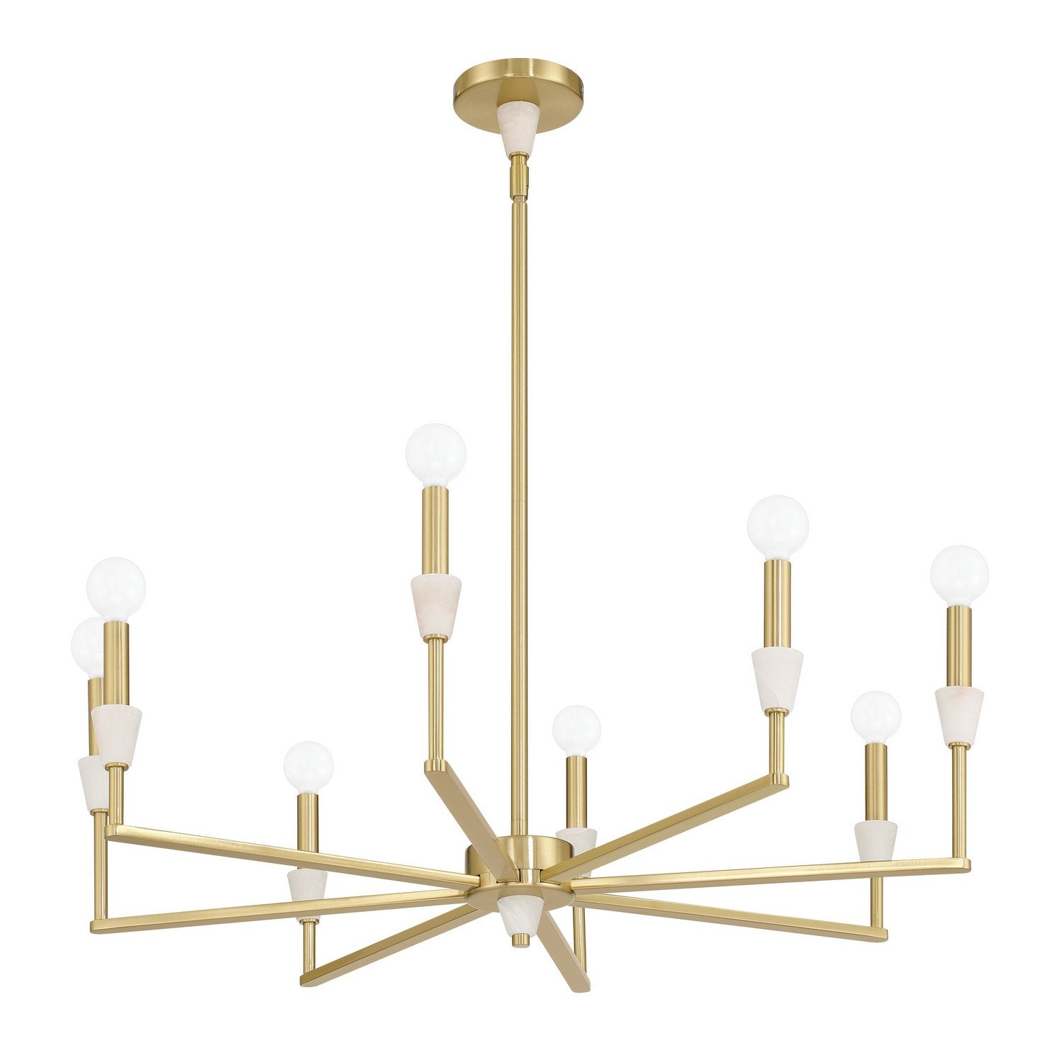 Thesis Lighting 207358A Montclair Chandelier in Brushed Gold, White