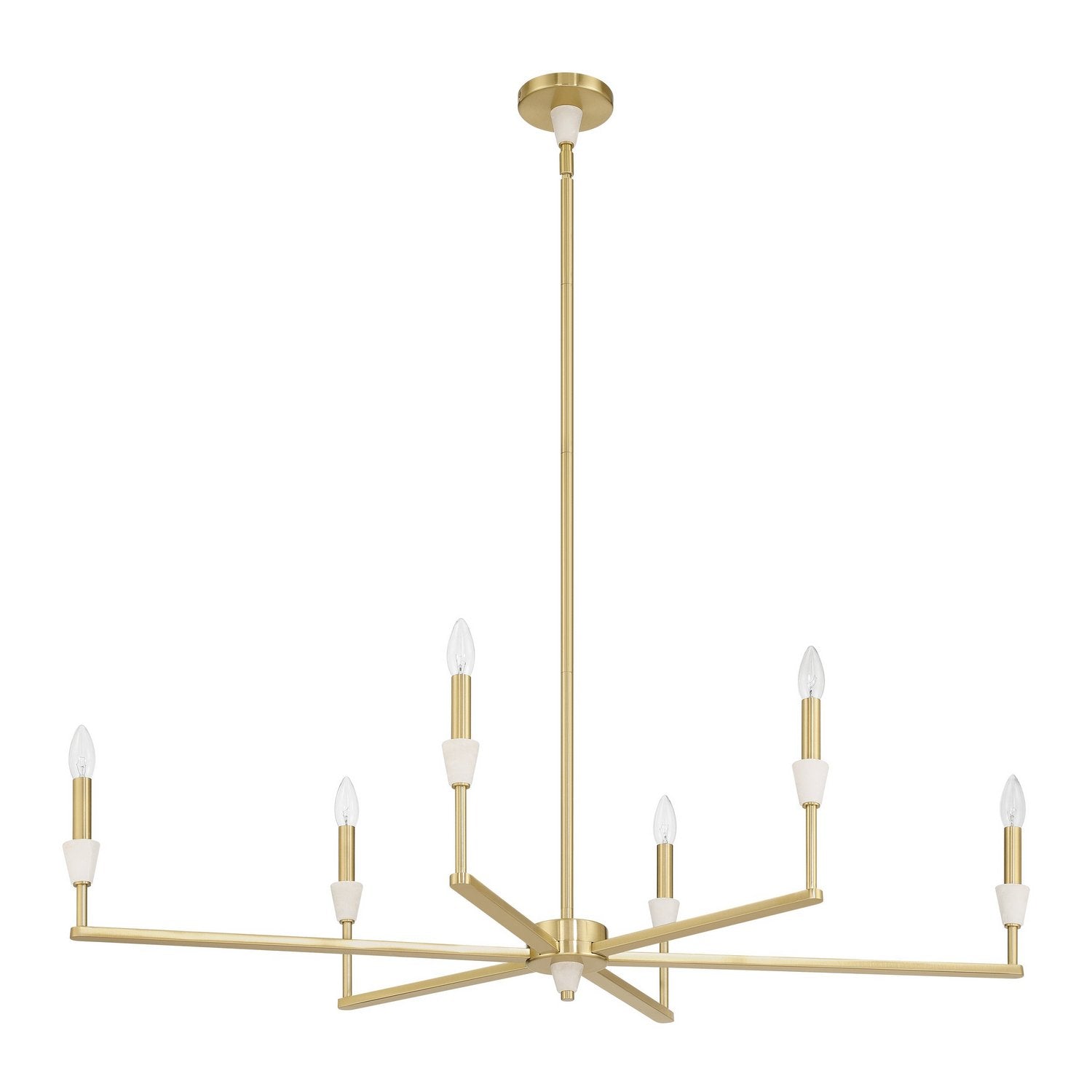 Thesis Lighting 207359A Montclair Linear Chandelier in Brushed Gold, White