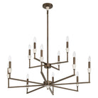 Thesis Lighting 207366A Montclair 12 Light Chandelier in Forged Bronze, White